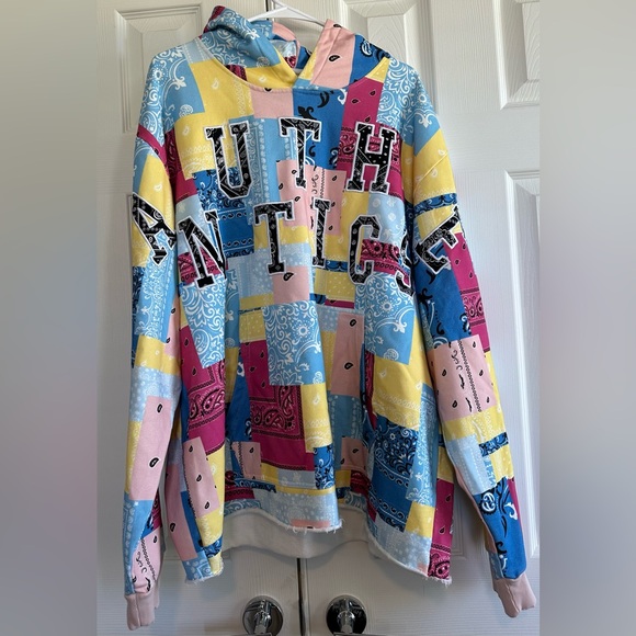 Authentics multicolor block hoodie sweatshirt size 2XL - Picture 2 of 5